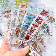 Strass de vidro para unhas, 1304 peças, tamanho misto, decoração para unhas, cristais, arte, acessórios para unhas 2024 - compre barato