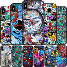 Art Graffiti Cases Cover Soft Silicone black Phone Case For iPhone 5 5S SE 6 plus 7 8 plus X XR XS Max 11 PRO Max 2024 - buy cheap