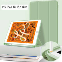 Capa de couro para ipad, capa inteligente com suporte para lápis, para modelos ipad air 3 10.5 2019 2024 - compre barato