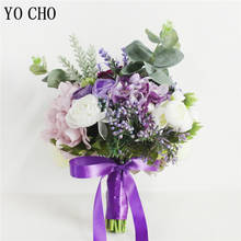YO CHO, искусственный букет цветов, Шелковая Роза, пион, Гортензия, Свадебный букет невесты, цветок для девочек, домашние вечерние украшения для свадебного стола 2024 - купить недорого
