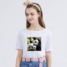 Fashion Women's Tshirt Lovely Panda Print Women Harajuku Kawaii Shirts Cotton O-Neck Short Sleeve T-Shirts Summer Tops 2024 - buy cheap
