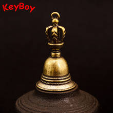 Chaveiro de bronze tibetano vajra, corrente de chaveiro com pingente, joia de pestão de cobre com manivela manual 2024 - compre barato