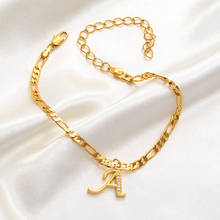 Initials Ankle Bracelet for women Zircon Letter Gold Chain Anklets For women Initial Anklet Zircon Ankle Bracelets Jewelry Gifts 2024 - buy cheap