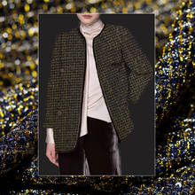 Cera branca frança preto dourado tecido tweed vestuário material outono vestimenta feminina casaco tecido costura alfaiate freeshippin 2024 - compre barato