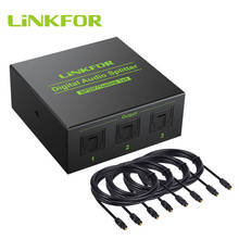 LiNKFOR 1x4 Optical Digital Audio Splitter 1 In 4 Out SPDIF Toslink Audio Splitter with 4pcs 6.6ft Optical Cable Support DTS AC3 2024 - buy cheap