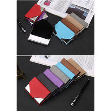 1 Piece Pu Leather and Stainless Steel Credit Card Package Business Card Case Business Wallet High QualitId Credit Card Holder 2024 - buy cheap