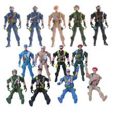 Conjunto de brinquedos militares do exército, 15 peças, 9cm, action figure de força especial, bonecos de soldados do exército, brinquedos para crianças 2024 - compre barato