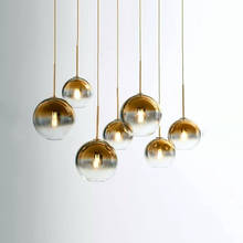 Modern Pendant Light Transparent Silver Gold Glass Pendant Lamp Ball Hanging Lamps Kitchen Fixtures Dining Living Room Luminaire 2024 - buy cheap