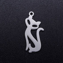 5pcs/lot Cute Cat Stainless Steel DIY Charms Wholesale Jewelry Making Charm High Polished Never Rust Charm for Bracelet Making 2024 - buy cheap