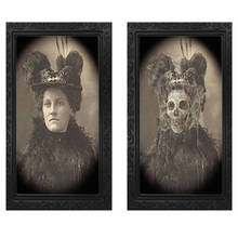 Armação de imagens de horror 3d, ornamentos de decoração de casa assombrada assustador 3d, halloween, bar 2024 - compre barato