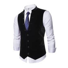 Seenimoe Mens Solid Color Casual Waistcoat M-3XL Multiple Buttons Blazer Vests Single Breasted Casual Vests 2024 - buy cheap