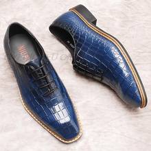 Sapato masculino de couro legítimo, calçado oxford masculino para negócios, casamento, escritório, sapato azul café preto, novidades, 2020 2024 - compre barato