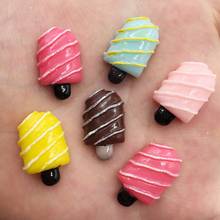 Resin Hand Painted Mix Colorful Popsicle Flatback Cabochon Stone Miniature Ornament DIY Scrapbook Christmas Figurine Craft F726 2024 - buy cheap