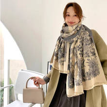 2020 Luxury brand double-sided scarf women Mrs Winter warm cashmere shawl scarf animal printing soft thin blanket Holiday gifts 2024 - buy cheap