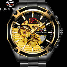 FORSINING Automatic Mechanical Men Wristwatch Military Sport Male Clock Top Brand Luxury Stainless Steel Skeleton Man Watch 8207 2024 - buy cheap