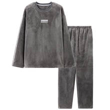 Flannel Pyjamas Men Winter Pajamas Set Long Sleeve Thick Warm Pijama Hombre Coral Fleece Pyjama Homme Sleepwear 2024 - buy cheap