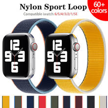 Nylon loop strap for Apple watch band 44mm 40mm iwatch band 42mm 38mm smartwatch belt bracelet correa apple watch 6 se 5 4 3 2 2024 - buy cheap