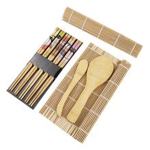 15 шт./компл. набор для приготовления бамбуковых суши с 2 ковриками, 5 пар палочек для еды, рисовое весло, разбрасыватель риса, бамбуковый набор для приготовления суши 2024 - купить недорого