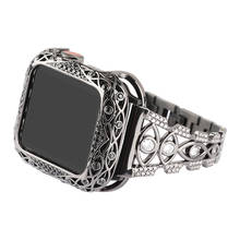 Women Exquisite Diamond Fashion Bracelet for iWatch Series 6/5/4/3/2/SE Stainless Steel Strap for Apple Watch Band 40/44/38/42mm 2024 - buy cheap