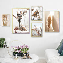 Pósteres e impresiones nórdicos de trigo, pintura en lienzo de plantas y flores secas, Beige, para pared, decoración del hogar y sala de estar 2024 - compra barato