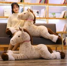 Simulation Brown Horse Plush Toy Horse Doll Children Riding Seat Birthday Gift 2024 - buy cheap