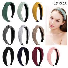 10 Colors Headwrap New Top Knot Headband Hairband Hair Accessories Simple Fabric Plain Color Headwear for Women Girls 2024 - buy cheap