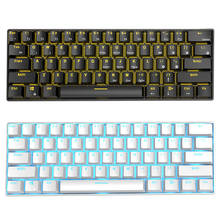 Rk61 teclado de jogos mecânico bluetooth sem fio, 61 teclas rgb single led com luz de fundo, multi-dispositivo, teclado com interruptor verde 2024 - compre barato