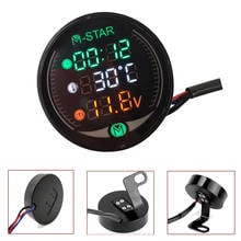 Voltímetro para motocicleta, medidor de temperatura com led 3 em 1, para yamaha x max 125 250 400 300 vmax 1700 1200 2024 - compre barato