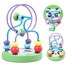 Boys Girls montessori Wooden Toys Wooden Circles Bead Wire Maze Roller Coaster Educational Wood Puzzles Kid Toy 2024 - buy cheap