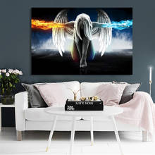 Wall Decoration Abstract Portrait Poster Print Wall Art Canvas Painting Ice and Fire Angel Wings Pictures for Living Room Decor 2024 - buy cheap