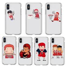 Capa de celular japonesa de anime slam dunk, capa transparente e macia para iphone 5 tamanhos 5c se 6 6s 7 8 11 12 plus mini x xs xr pro max 2024 - compre barato