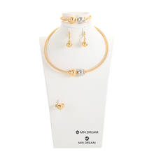 Hotsale alta qualidade moda dubai conjunto de jóias ouro cor casamento africano contas conjuntos de jóias colar brincos pulseira anel 2024 - compre barato