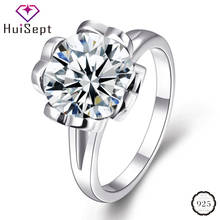 HuiSept Trendy Silver 925 Jewelry Rings with Zircon Gemstone Fashion Finger Ring for Women Wedding Promise Party Gift Wholesale 2024 - buy cheap