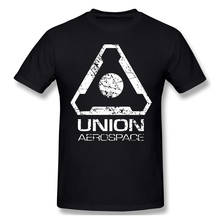 Distressed UAC Badge Casual T Shirt Men Clothes Hot Sale doom eternal Tee Shirt 100% Cotton O Neck T-shirts new design 2024 - compre barato
