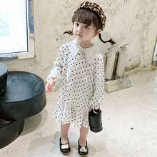 2020 verão para meninas vestido polka dot renda gola chiffon vestido de princesa bonito da criança do bebê das crianças meninas roupas 2024 - compre barato