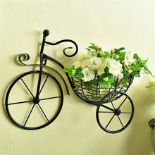 Cesta de flores fixado na parede ferro bicicleta forma vaso sala estar cabide decoração 2024 - compre barato
