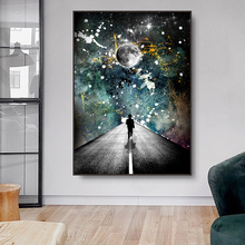 Pintura en lienzo de globos y estrellas y luna para niños, carteles e impresiones para decoración de dormitorio de bebé, imágenes artísticas de pared nórdica para decoración de sala de estar 2024 - compra barato