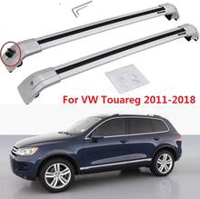 Prata acessórios do carro para vw volkswagen touareg 2011-2018 barra transversal bagagem telhado rack ferroviário 2024 - compre barato