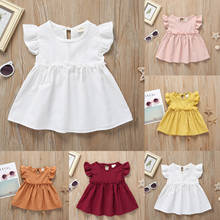 6Months-5Years Multicolor Kids Baby Girls Solid Casual A-Line Twirly Ruffle Dress Party Princess first birthday girl party M4 2024 - buy cheap