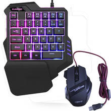 Single Hand Gaming Keyboard Mini Usb Wired 35keys  Mouse Combos One Handedly For Mobile Smartphone Multi-colors LED Backlight 2024 - buy cheap
