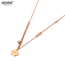 AENINE Trendy Goth Stainless Steel CZ Crystal Good Luck Pendant Necklaces Bohemia Chain Link Choker Necklace For Women AN20061 2024 - buy cheap