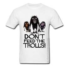 Mens Short Sleeve New Coming 100% Cotton Fabric Tee-Shirt Dont Feed the Trolls O Neck T-shirts Funny Tops & Tees Print Tshirt 2024 - buy cheap