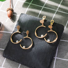 kissme Piercing / Clip Earrings Wholesale Gold Color Moon Clip On Earrings Dangle Earrings Women Vintage Jewelry 2024 - buy cheap