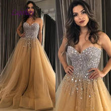 Champagne-Vestidos de Noche largos de lujo para mujer, vestidos de fiesta de talla grande con lentejuelas, sexys, formales, para baile de graduación 2024 - compra barato