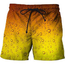 Summer mens beer beach shorts 3D casual breathable shorts gym sports pants novelty men swimming shorts quick-drying pants 2024 - buy cheap