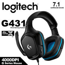 Игровая гарнитура Logitech G431 с 7,1 объемным звуком 50 мм драйверы DTS наушники X2.0 6 мм микрофон для Windows Mac OS Nintendo 2024 - купить недорого