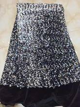 Последняя бархат африканские Tull кружева ткани Высокое качество 2019 в нигерийском стиле кружевная ткань с блестками в африканском стиле последовательность кружево для женское платье 2024 - купить недорого