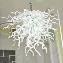 Modern Hand Blown Glass Chandelier Light Fixtures LED Pure White Glass Light  for Home Hotel Lobby 2024 - buy cheap