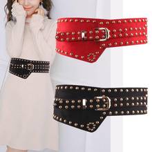 Idopy Belts for Women Punk Style Female Belt Cummerbund Studded Wide Irregular Pin Buckle Women Belt 2024 - buy cheap