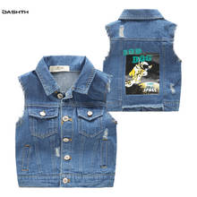 OASHTH Children's clothing boys denim vest spring new children's vest denim jacket jacket 2024 - buy cheap